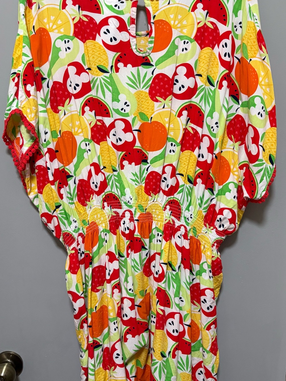 Tokyo Disney Tropical Fruit Caftan Cover-Up Hidden Mickey Size Large - Picture 4 of 5